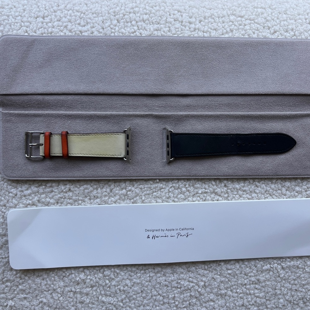 Leather Two-Tone Hermès Apple Watch Band